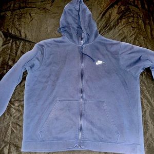 Nike XXL Blue White Jacket Hoody Hoodie Gear Drawstring